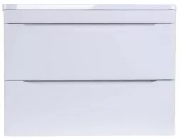 Тумба Style Line подвесная Бергамо мини 70 (2 ящ.), Каре Люкс мини 700х350, Люкс антискр белая, PLUS